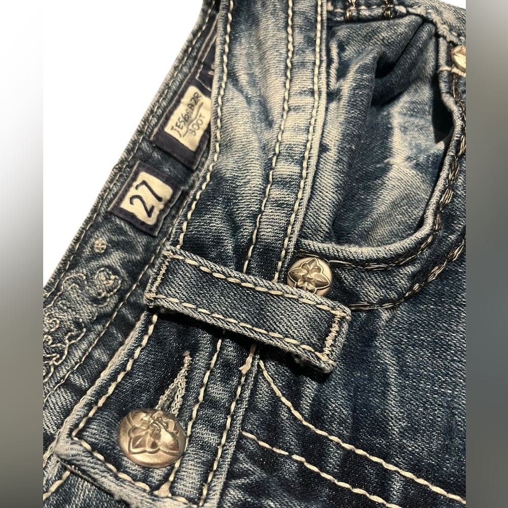 Miss Me Distressed Blue Boot Cut Jeans - Picture 4 of 7